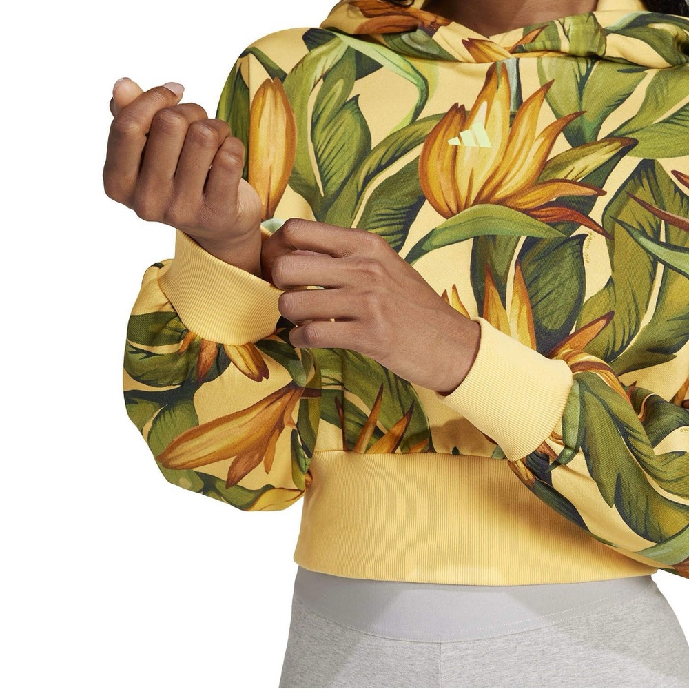 Farm Rio x Adidas Birds Of Paradise Semi Spark Jacket Cropped Hoodie - Picture 6 of 8